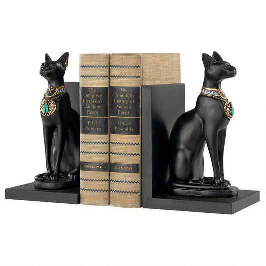 Design Toscano Bastet Cat Goddess of Ancient Egypt Sculptural Bookends HWX6_A9SJJ54