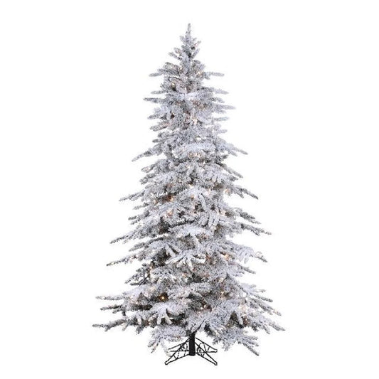 Direct Export 9& Flocked Balsam Pine Prelit Artificial Christmas Tree with Staylit PBS9_G7XWW09