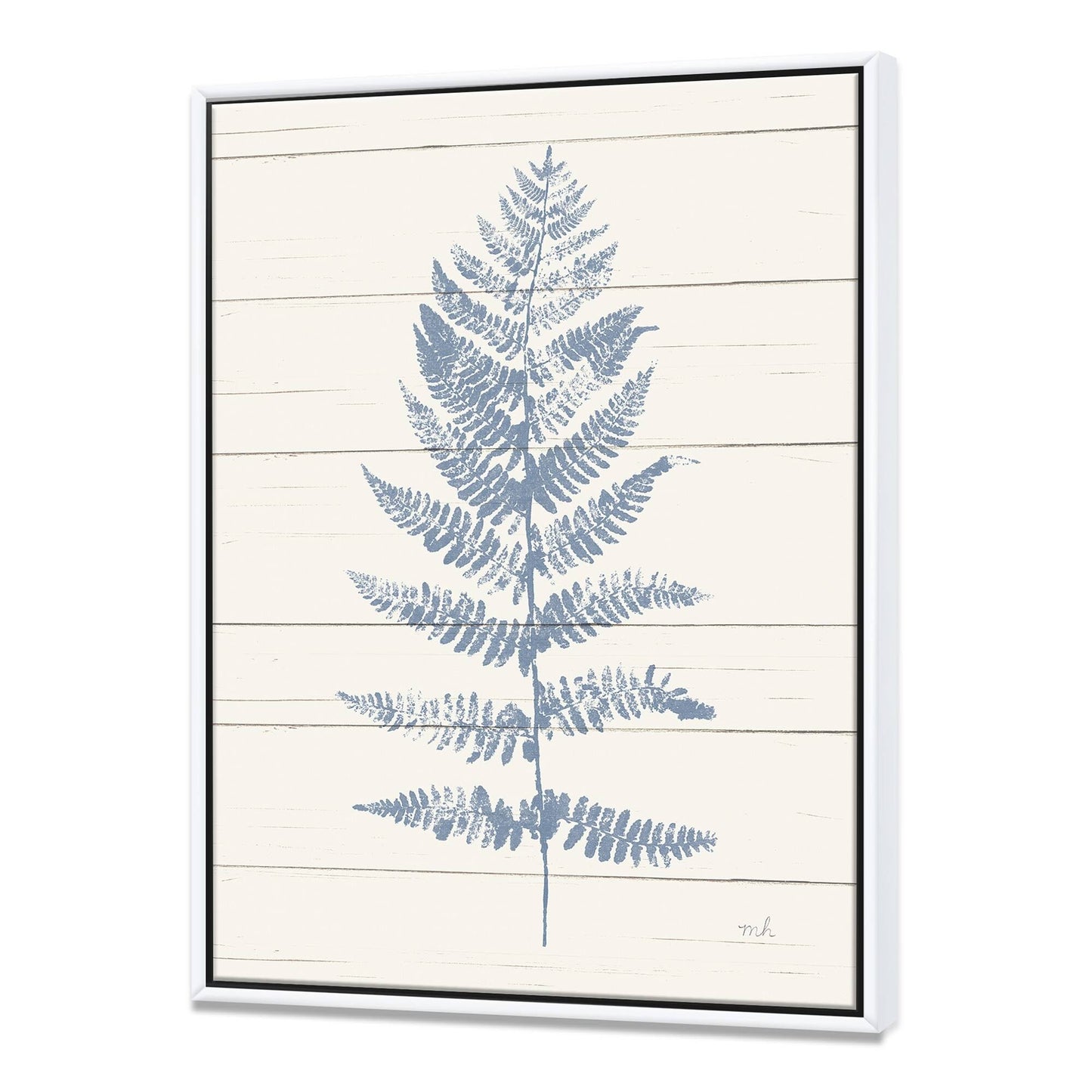 Designart & Blue Fern Print on Wood II & Cabin Lodge Framed Canvas, Size: 36 inch x 46 inch ATF4_Q8FLN38