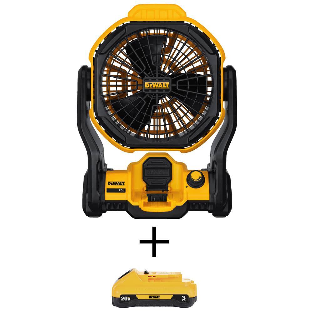 DeWalt 20-Volt Max Cordless and Corded 11 in. Jobsite Fan with (1) 20-Volt 3.0Ah Battery YRS4_G1LHH32