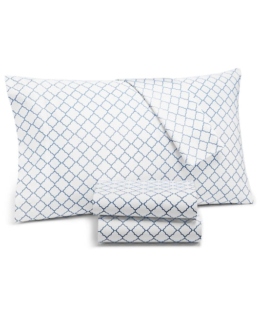 Charter Club Damask Designs Arabesque Geo 4-pc. Queen Sheet Set, 550-Thread Count Supima Cotton Created for Macy&s - Cornflower DLE7_K3QKI29