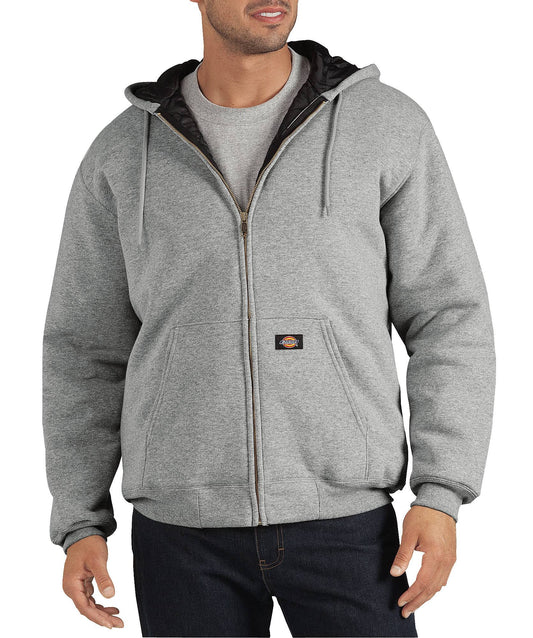 Dickies Heavyweight Quilted Fleece Hoodie - Heather Gray ESP6_K1YLF55