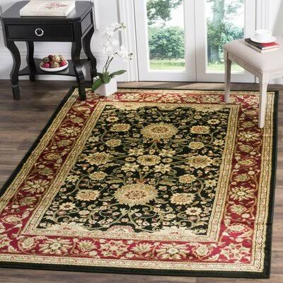 Charlton Home Ottis Black/Red Area Rug - Rug Size: 5&3x22 x 7&6x22 VJW7_P9REY49