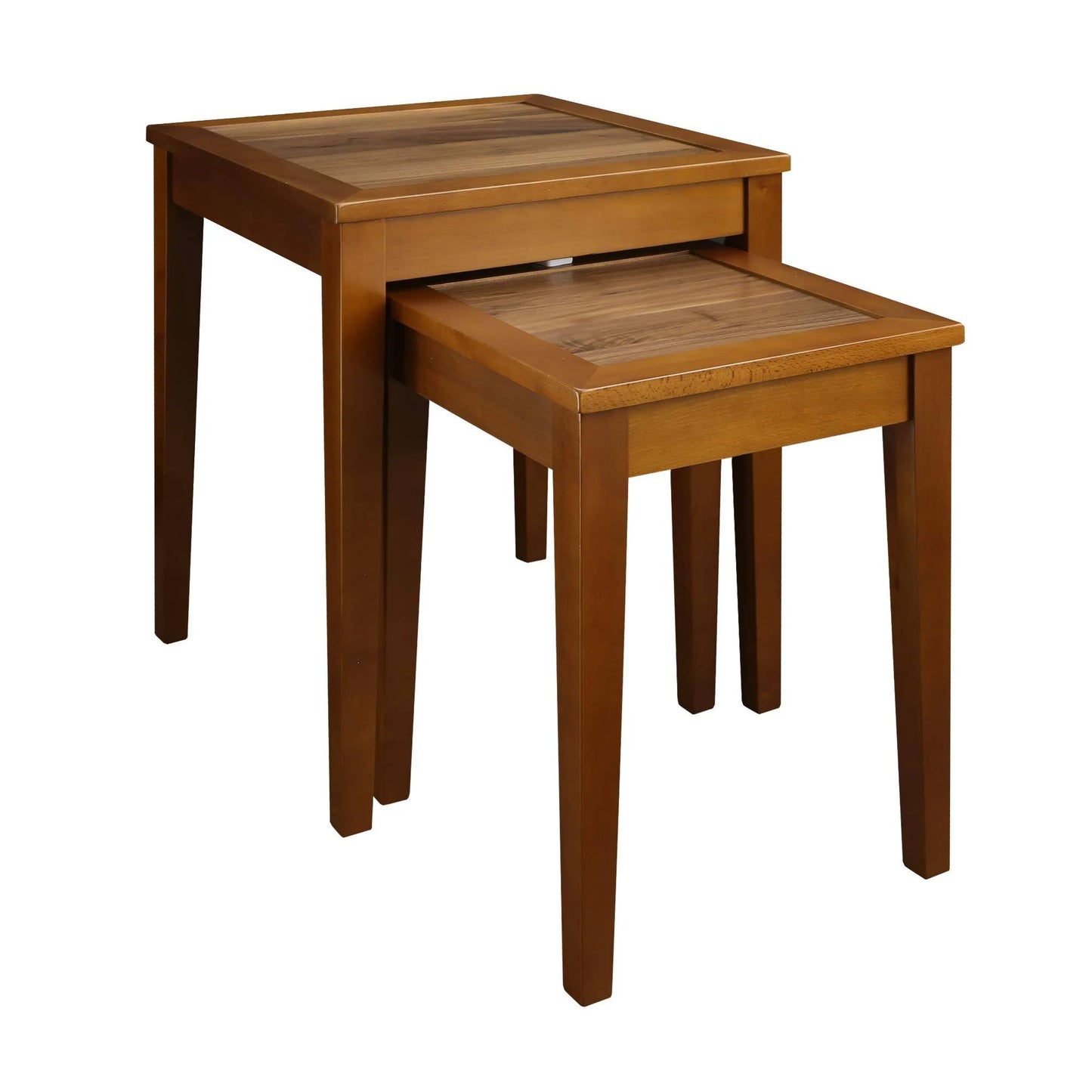 Casual Home Lincoln Nesting End Tables with Concealed Compartment, Solid American Walnut Top DYF4_F4XFS88