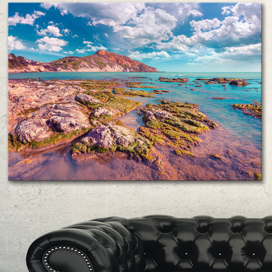 Designart PT14559-32-16 Morning on The Giallonardo Beach Art Print on Canvas, 32x16x22 RJK0_T8EAA62