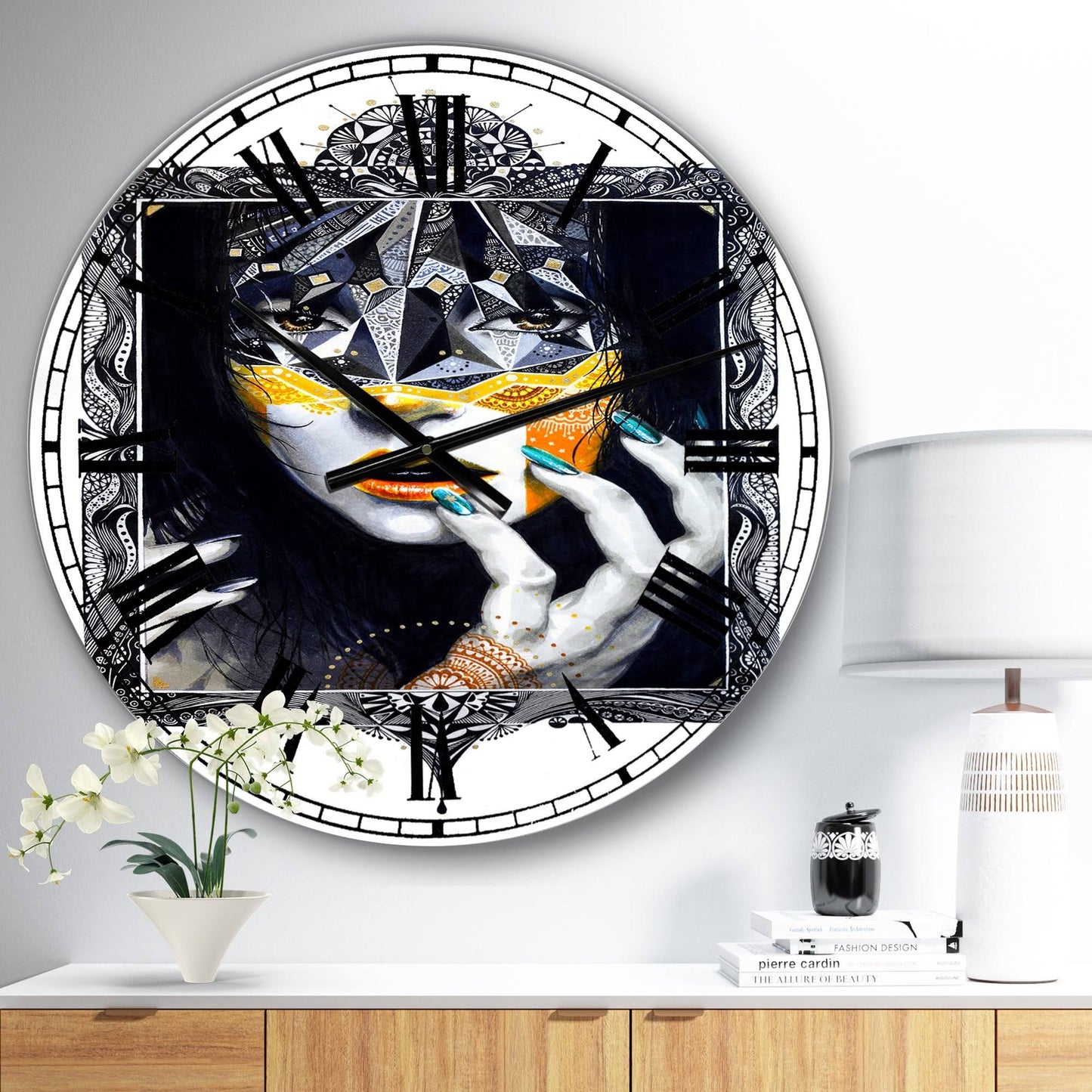 Designart Urban Lady Style Oversized Modern Wall Clock - 29 in. Wide x 29 in. High SAI0_Q2TZX37