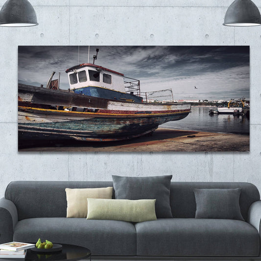 Designart Old Fishing Boat Boat Canvas Wall Art - 61373570018 XIK0_P7ZRU57