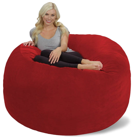 Chill Sack Bean Bag Chair, 6-Feet, Pebble - Red - Cover Only GTO7_L7TBB31