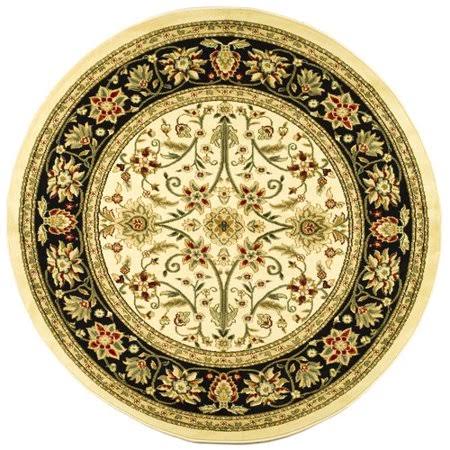 Charlton Home Ottis Ivory/Black Area Rug - Rug Size: Round 8& SJH5_W3SDC57