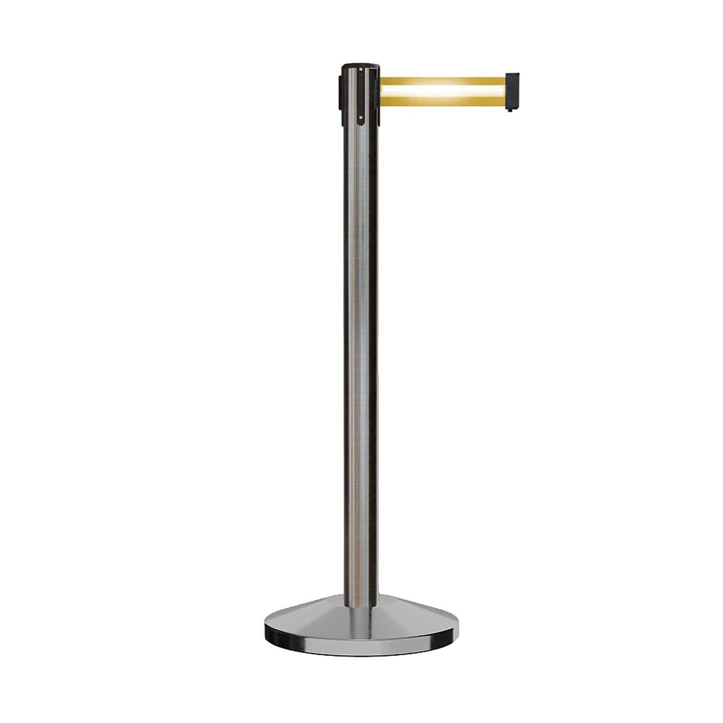 CCW Series RBB-100 Retractable Belt Barrier Satin Stainless Steel Post - 10.5 ft. Belt by Crowd Control Warehouse MNN5_A0VUO53