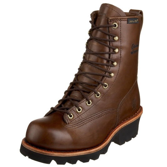 Chippewa Mens Bay Apache 8 in. Waterproof Logger Boots, 73100, Brown NGT4_N2KZV25