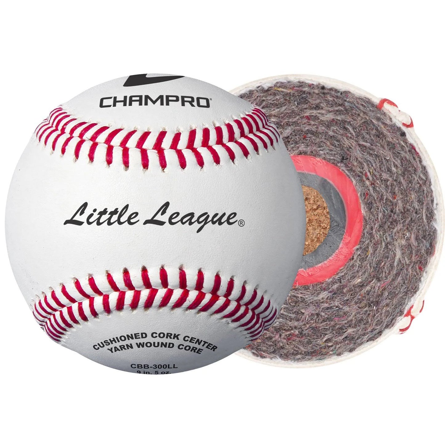 Champro Little League Double Cushion Cork Core Full Grain Leather Cover Baseball IFH2_U7KXD09