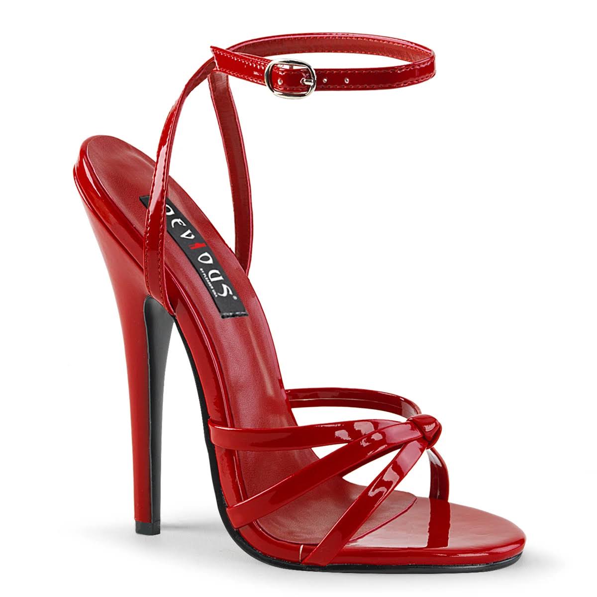 Devious Domina-108, 6x22 Wrap Around Strap Sandal - Red 14 TFK5_R3GZX64