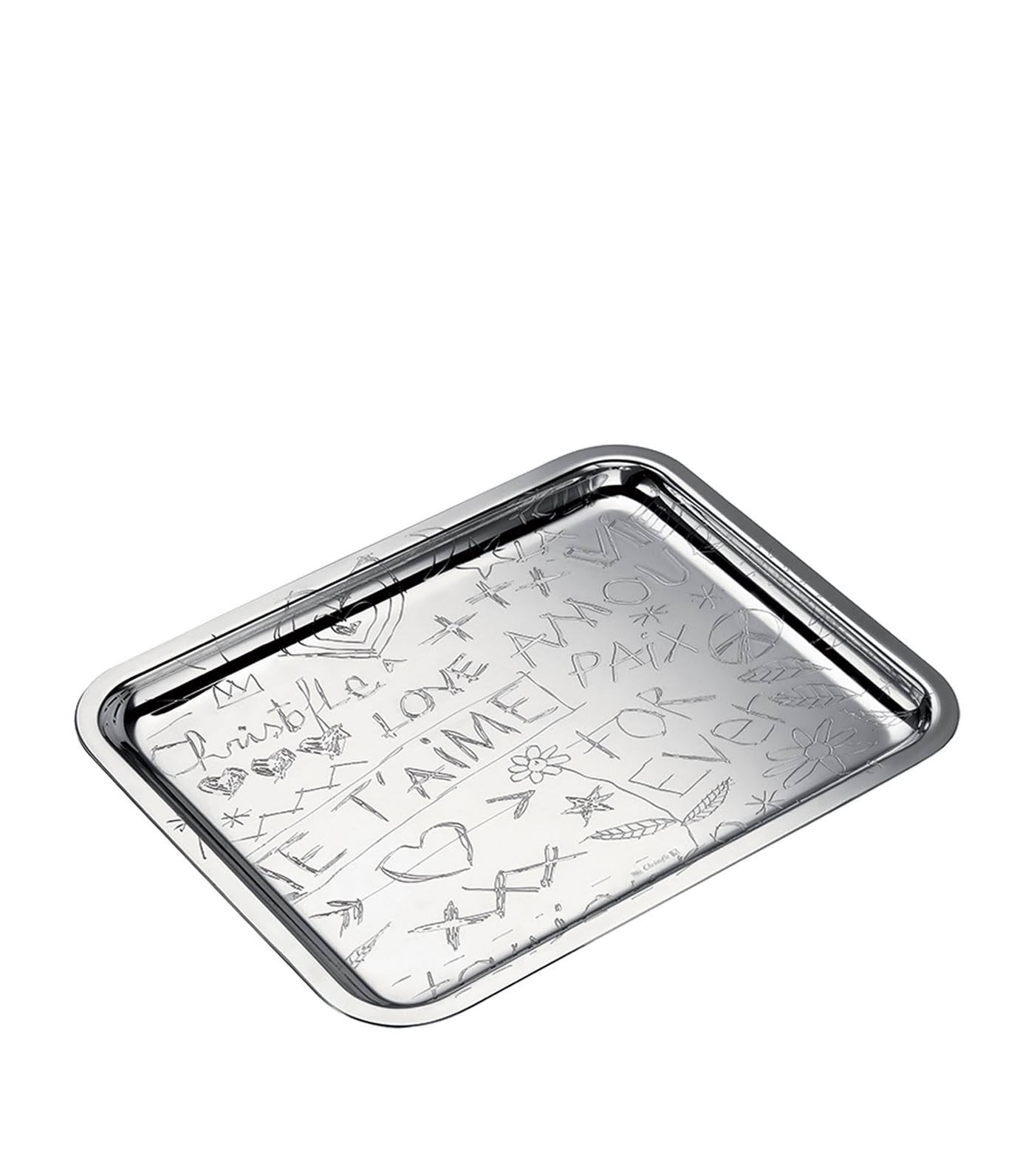 Christofle Graffiti - Silver Plated Rectangular Tray LCV2_C5IFN14