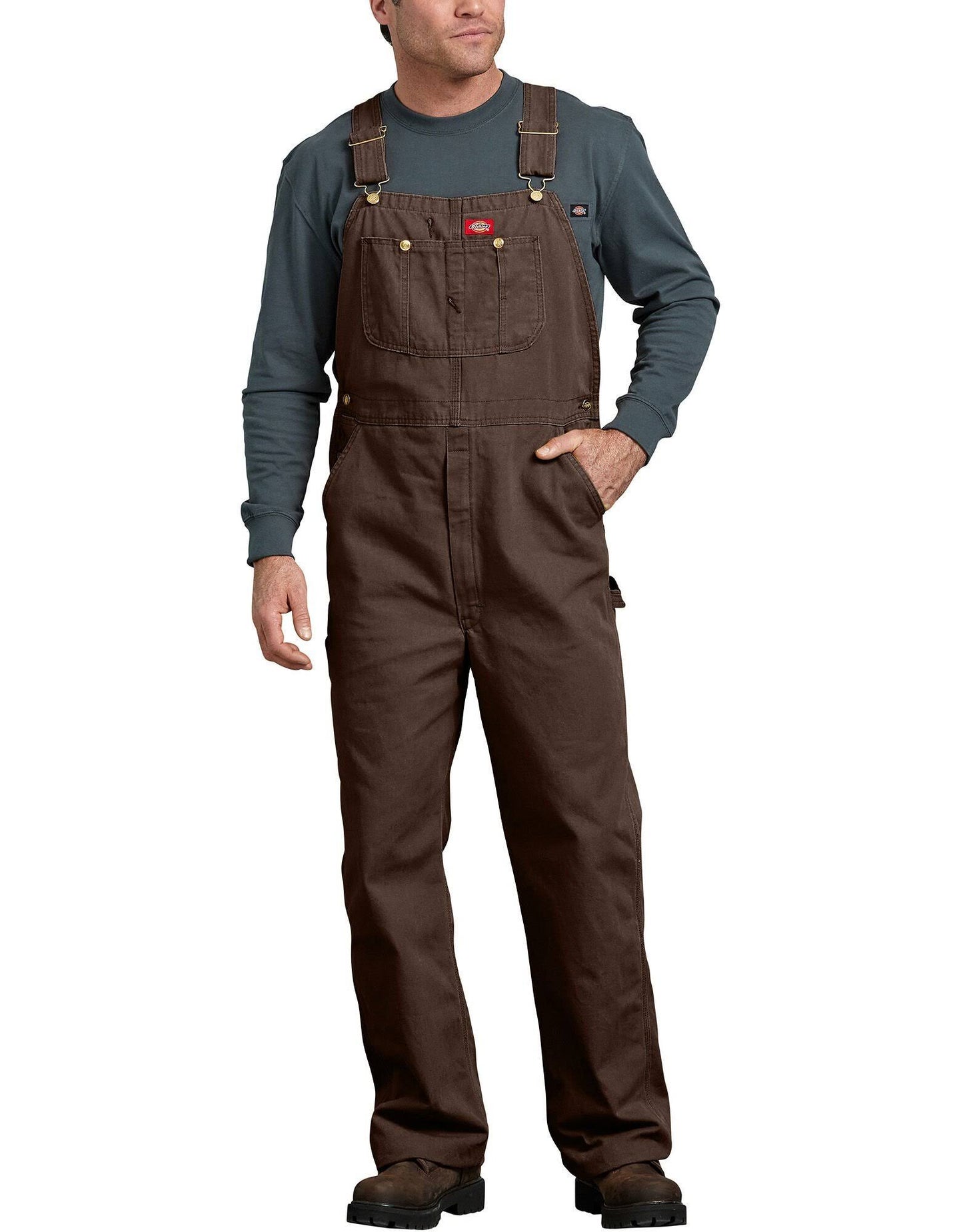 Dickies DB100 Bib Overalls - Rinsed Timber, 36 QLX0_S9JBO97