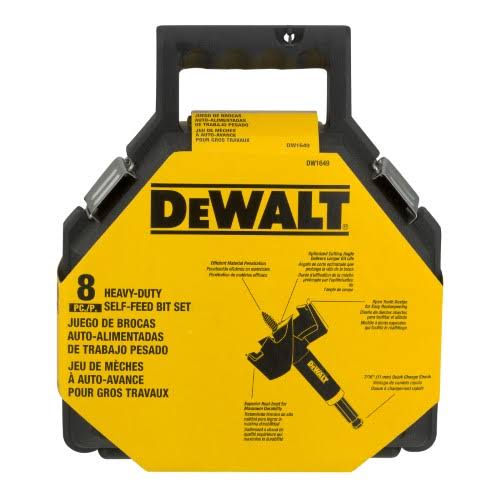 DeWalt DW1649 - DeWalt 8 pc. Self Feed Bit Set - Reduced Shank Bit: 5.50 Diameter - High Carbon Steel OHI5_W2JGT19