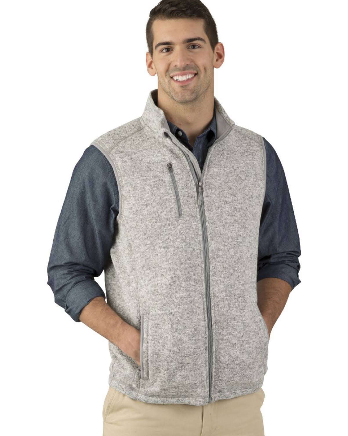 Charles River Apparel Mens Pacific Heathered Vest-9722, Gray AGQ4_X4BNE02