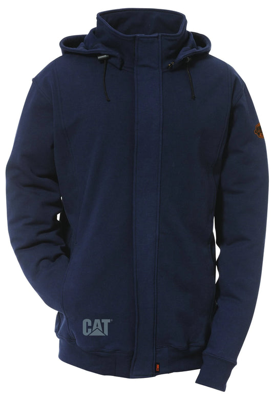 Cat Mens 1910015 Flame Resistant Full Zip Sweatshirt with Removable Hood - FR Navy 2X-Large Tall SHC2_I9JXA61