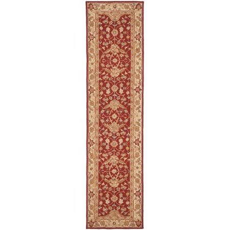 Charlton Home Helena Hand-Hooked Wool Red/Ivory Area Rug, Size: Runner 26 inch x 10 WTY4_E9RGF98