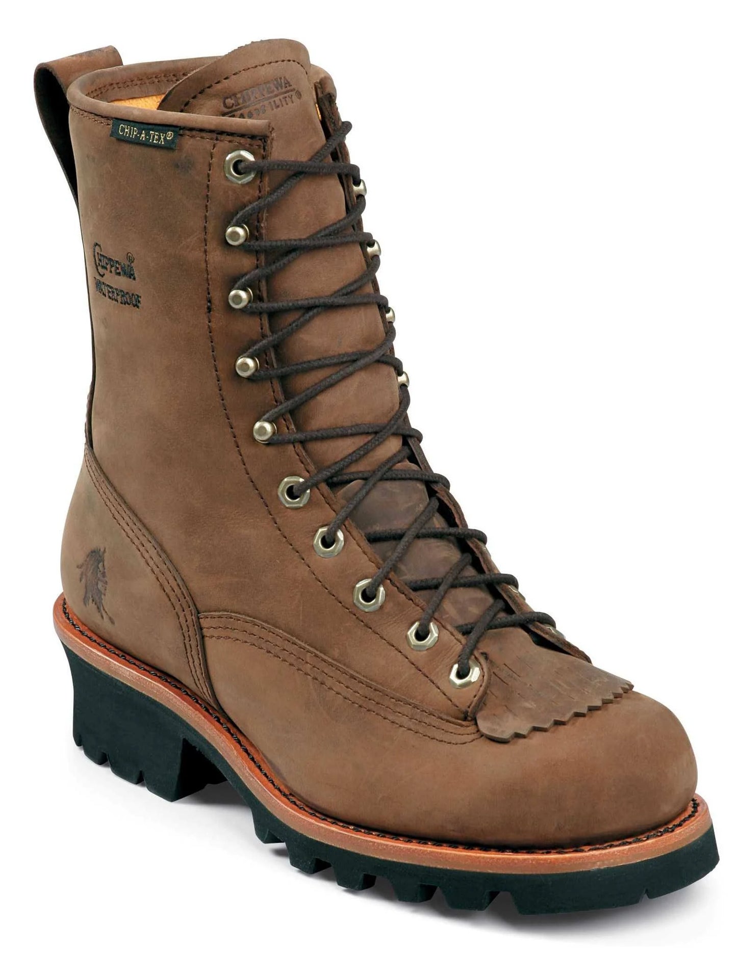 Chippewa Mens Bay Apache 8 in. Waterproof Logger Boots, 73100, Brown PNV7_P2OJE14