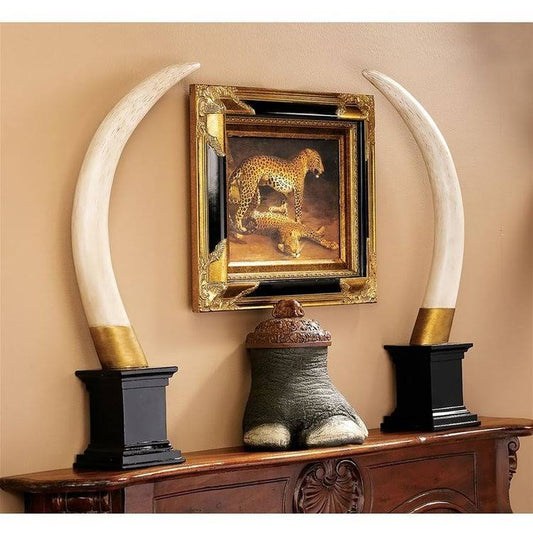 Design Toscano British Colonial Elephant Tusk Sculptural Trophy CNF8_N2ANZ15