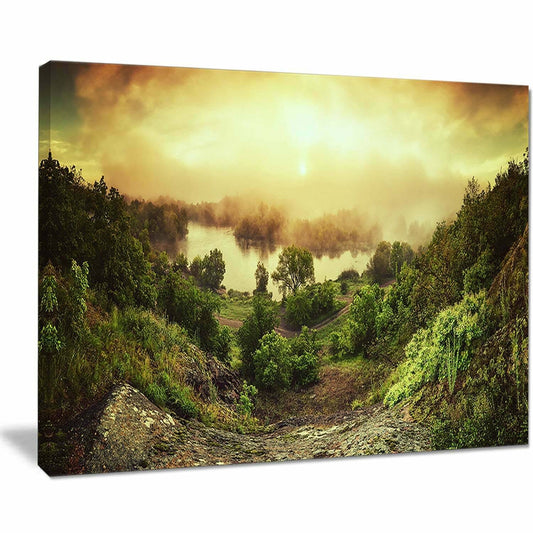 Design Art Vintage Raising Photographic Print on Wrapped Canvas, Yellow ZKK0_Y9YKP85